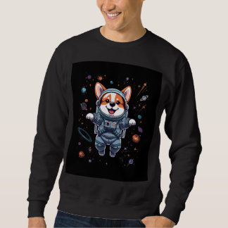 Süßer Corgi-Astronaut schwebt im Weltraum Sweatshirt