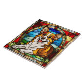 Süßer Corgi-Dekorative Keramikfliese (Seite)