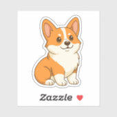 Süßer Corgi Hund Aufkleber (Blatt)