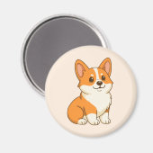 Süßer Corgi Hund Beige Magnet (Vorderseite/Rückseite)