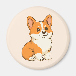Süßer Corgi Hund Beige Magnet