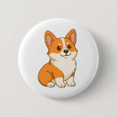 Süßer Corgi-Hund Button (Vorderseite)