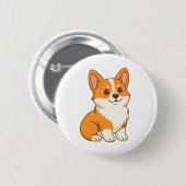 Süßer Corgi-Hund Button (Vorne & Hinten)