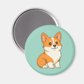 Süßer Corgi Hund Grün Magnet (Vorderseite/Rückseite)