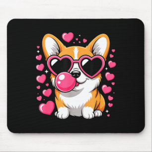 Süßer Corgi-Hund Herz Sungles Valentinstag Welpe Mousepad
