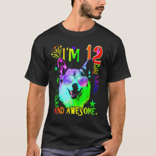 Süßer Corgi Hund Ich bin 12 und tolles Geburtstags T-Shirt