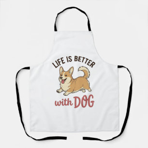 Süßer Corgi-Hund Leben ist besser mit Hundedesign_ Schürze