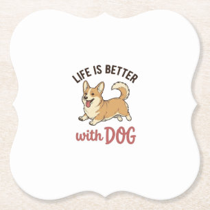 Süßer Corgi-Hund Leben ist besser mit Hundedesign_ Untersetzer
