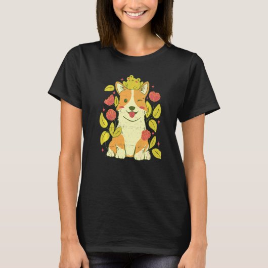 Süßer Corgi-Hund und Frosch T-Shirt (Vorderseite)