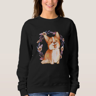 Süßer Corgi-Hund Wasserfarbe Ästhetik Corgi-Welpe  Sweatshirt