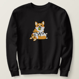 Süßer Corgi mit Birne auf müdem Corgi Lustige Hund Sweatshirt