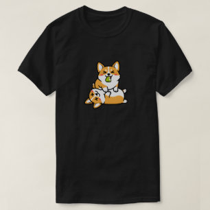 Süßer Corgi mit Birne auf müdem Corgi Lustige Hund T-Shirt