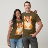 Süßer Corgi mit Blumenkrone T-Shirt (Unisex)