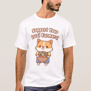 Süßer Corgi mit Gemüse Unterstützen Sie Ihre örtli T-Shirt
