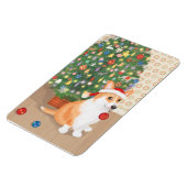 Süßer Corgi mit Weihnachtsbaum-Magnet Magnet (Linke Seite)