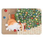 Süßer Corgi mit Weihnachtsbaum-Magnet Magnet (Horizontal)