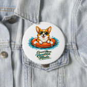 Süßer Corgi "Urlaubsmodus" Sommer-Design Button (Beispiel)