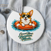 Süßer Corgi "Urlaubsmodus" Sommer-Design Button (Beispiel)