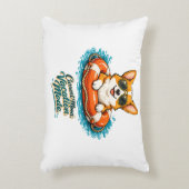 Süßer Corgi "Urlaubsmodus" Sommer-Design Dekokissen (Vorderseite(Vertikal))