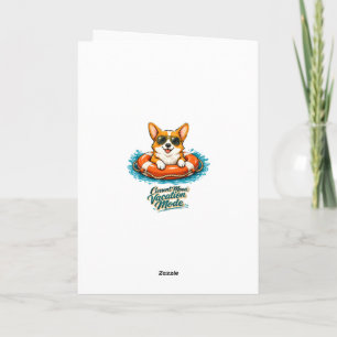 Süßer Corgi "Urlaubsmodus" Sommer-Design Karte