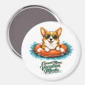 Süßer Corgi "Urlaubsmodus" Sommer-Design Magnet (Vorderseite/Rückseite)