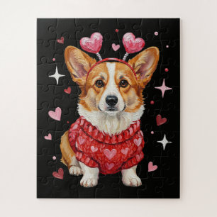 Süßer Corgi Valentinsherz Valentinstag Puzzle
