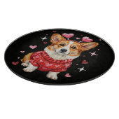 Süßer Corgi Valentinsherz Valentinstag Schneidebrett (Ecke)