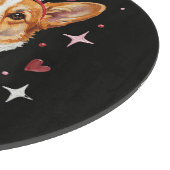 Süßer Corgi Valentinsherz Valentinstag Schneidebrett (Ecke)