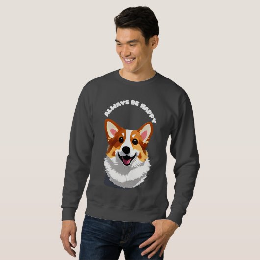 Süßer Corgi zum glücklich sein Sweatshirt (Vorne ganz)