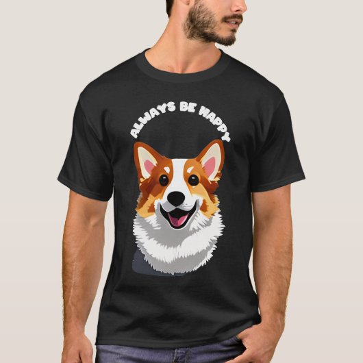 Süßer Corgi zum glücklich sein T-Shirt (Vorderseite)
