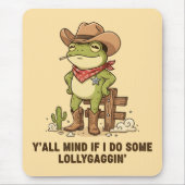 Süßer Cowboy-Frosch, der herumlungert - Western-Fr Mousepad (Vorne)