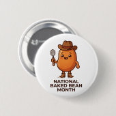 Süßer Cowboy mit gebackenen Bohnen Button (Vorne & Hinten)