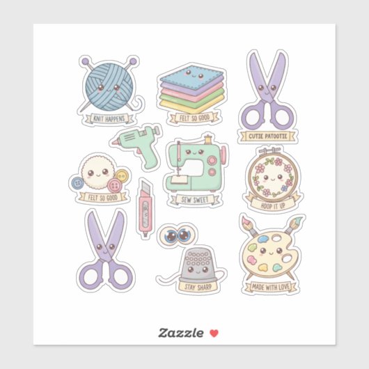 Süßer Crafter Kawaii Pack Aufkleber (Blatt)