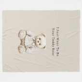 Süßer Creme-Teddybär im Pullover Fleecedecke (Vorderseite (Horizontal))