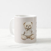 Süßer Creme-Teddybär im Pullover Kaffeetasse (Vorderseite Links)