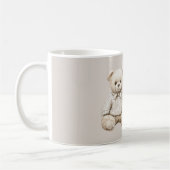 Süßer Creme-Teddybär im Pullover Kaffeetasse (Links)