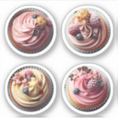 Süßer Cupcake Creme Kuchen Muffins Labels Foto (Vorderseite)