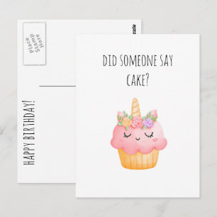 Süßer Cupcake Lustiger Geburtstag Postkarte