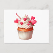Süßer Cupcake mit Herz Postkarte (Vorderseite)