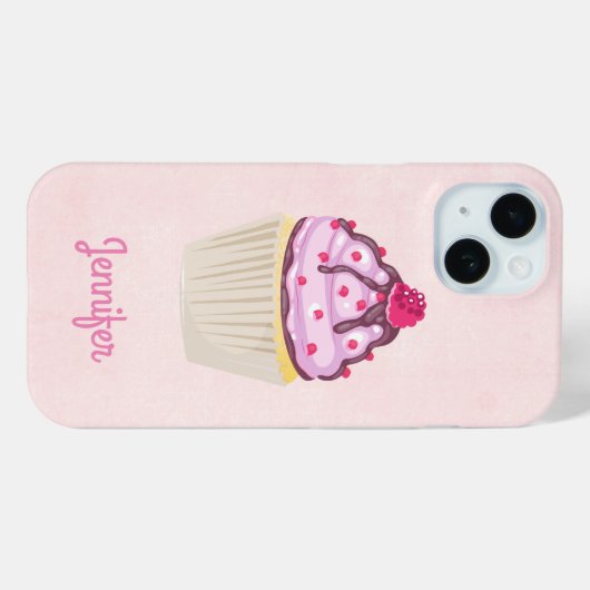 Süßer Cupcake mit Himbeere nach oben Case-Mate iPhone Hülle (Rückseite (Horizontal))