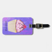 Süßer Cupcake mit Himbeere nach oben Gepäckanhänger (Vorderseite horizontal)