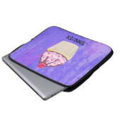 Süßer Cupcake mit Himbeere nach oben Laptopschutzhülle (Vorne Knopf)