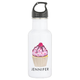 Süßer Cupcake mit Himbeere nach oben Trinkflasche