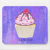 Süßer Cupcake mit Himbeere oben Mousepad (Vorne)