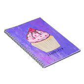 Süßer Cupcake mit Himbeere oben Notizblock (Rechte Seite)