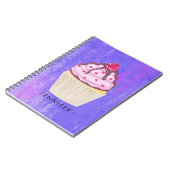 Süßer Cupcake mit Himbeere oben Notizblock (Linke Seite)