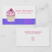 Süßer Cupcake mit Himbeere oben Visitenkarte (Vorne/Hinten)