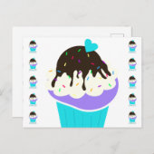 Süßer Cupcake Postkarte (Vorne/Hinten)