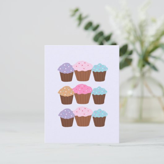 Süßer Cupcakes Postkarte (Stehend Vorderseite)