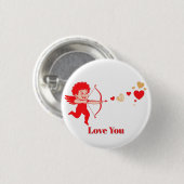 Süßer Cupid mit Bogen und Pfeil Button (Vorne & Hinten)